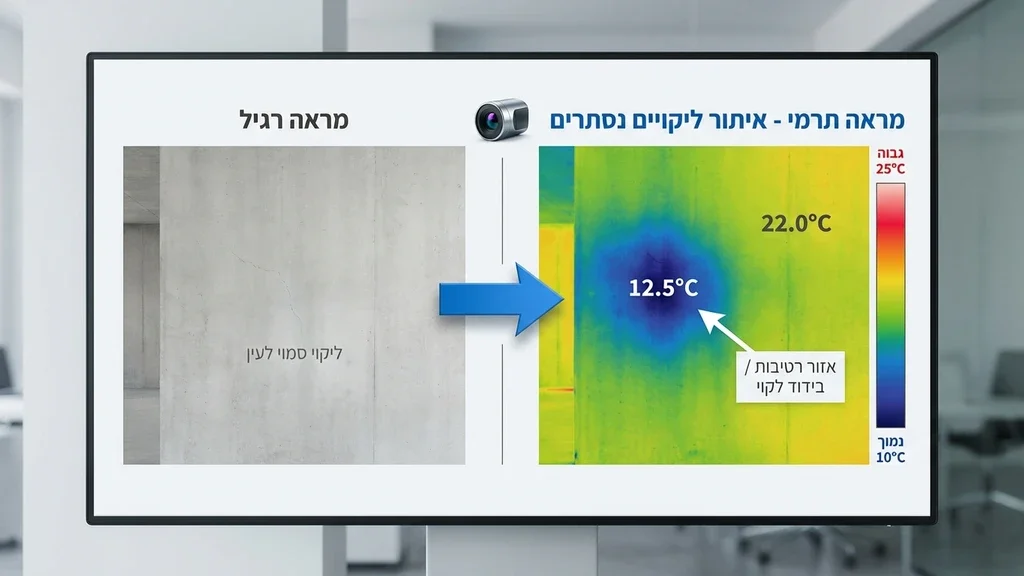 שימוש במצלמה טרמית לאיתור רטיבות נסתרת